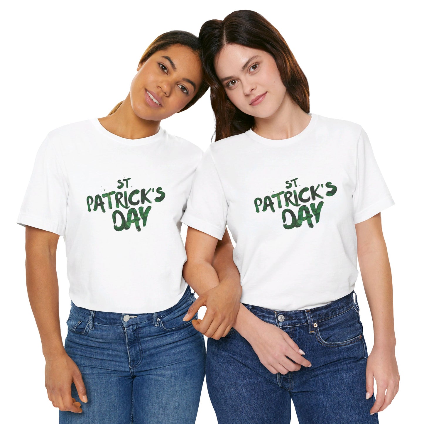 St Patrick's Day Shamrocks Typography Graphic Design Jersey Short Sleeve Tee