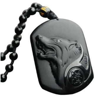 Black Wolf Pendent Necklace