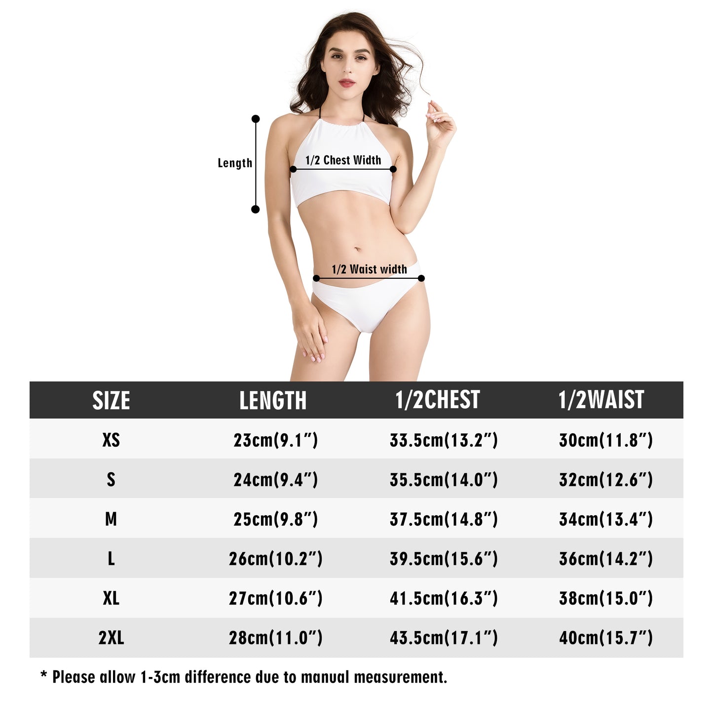 Womens Gothic High Neck Halter Two-Piece Bikini Swimsuit