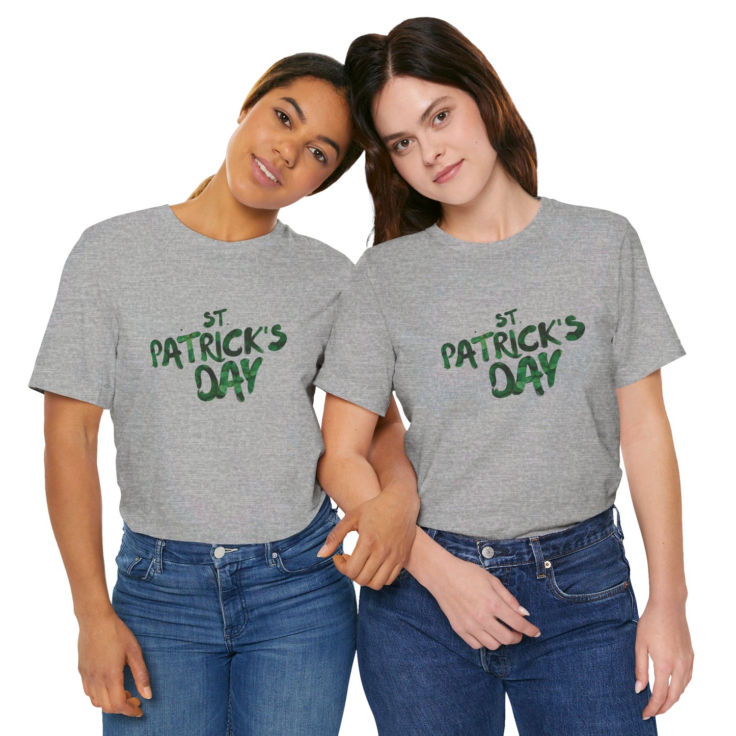 St Patrick's Day Shamrocks Typography Graphic Design Jersey Short Sleeve Tee