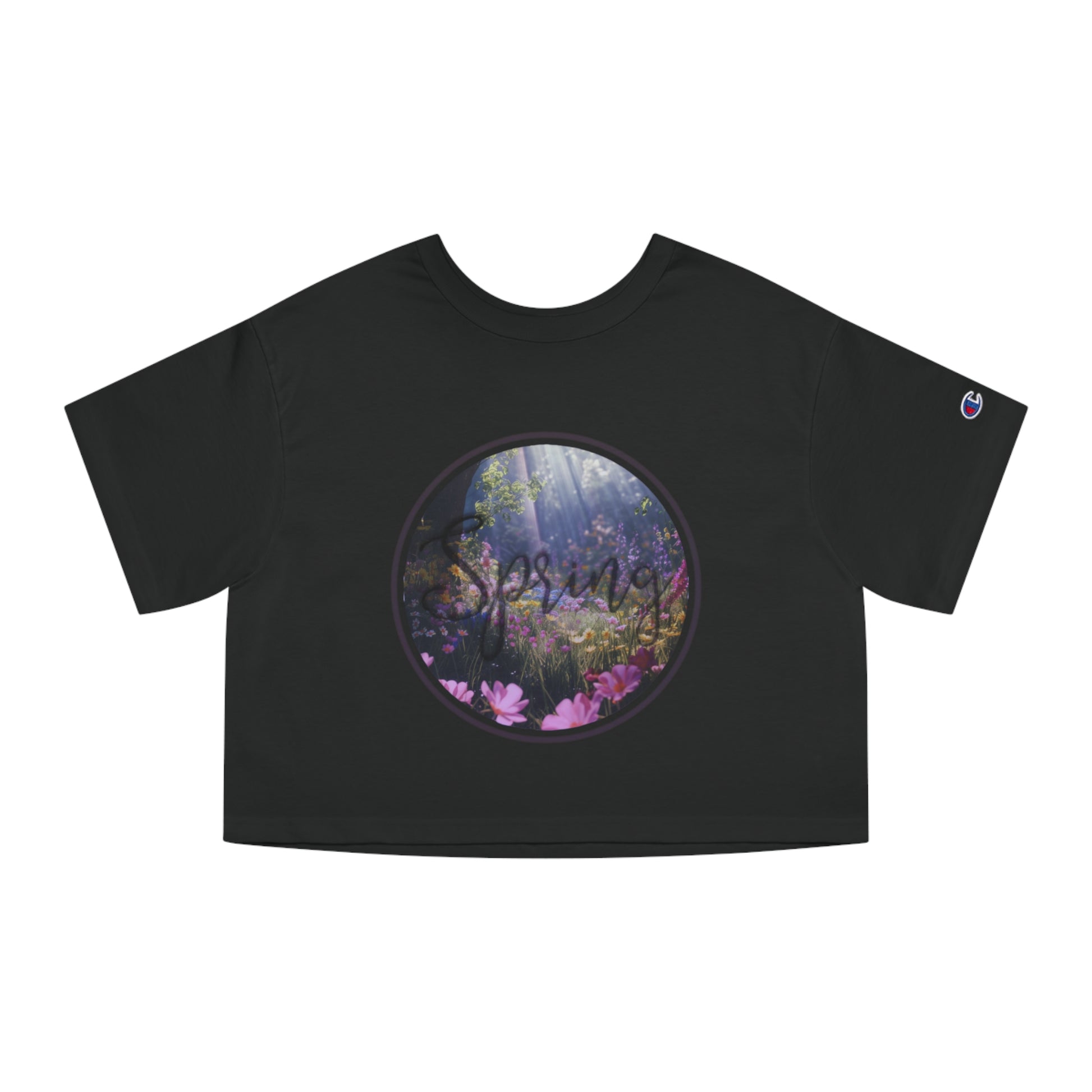 Spring Meadow Graphic Design Champion Women's Heritage Cropped T-Shirt - NocturnalExpressions