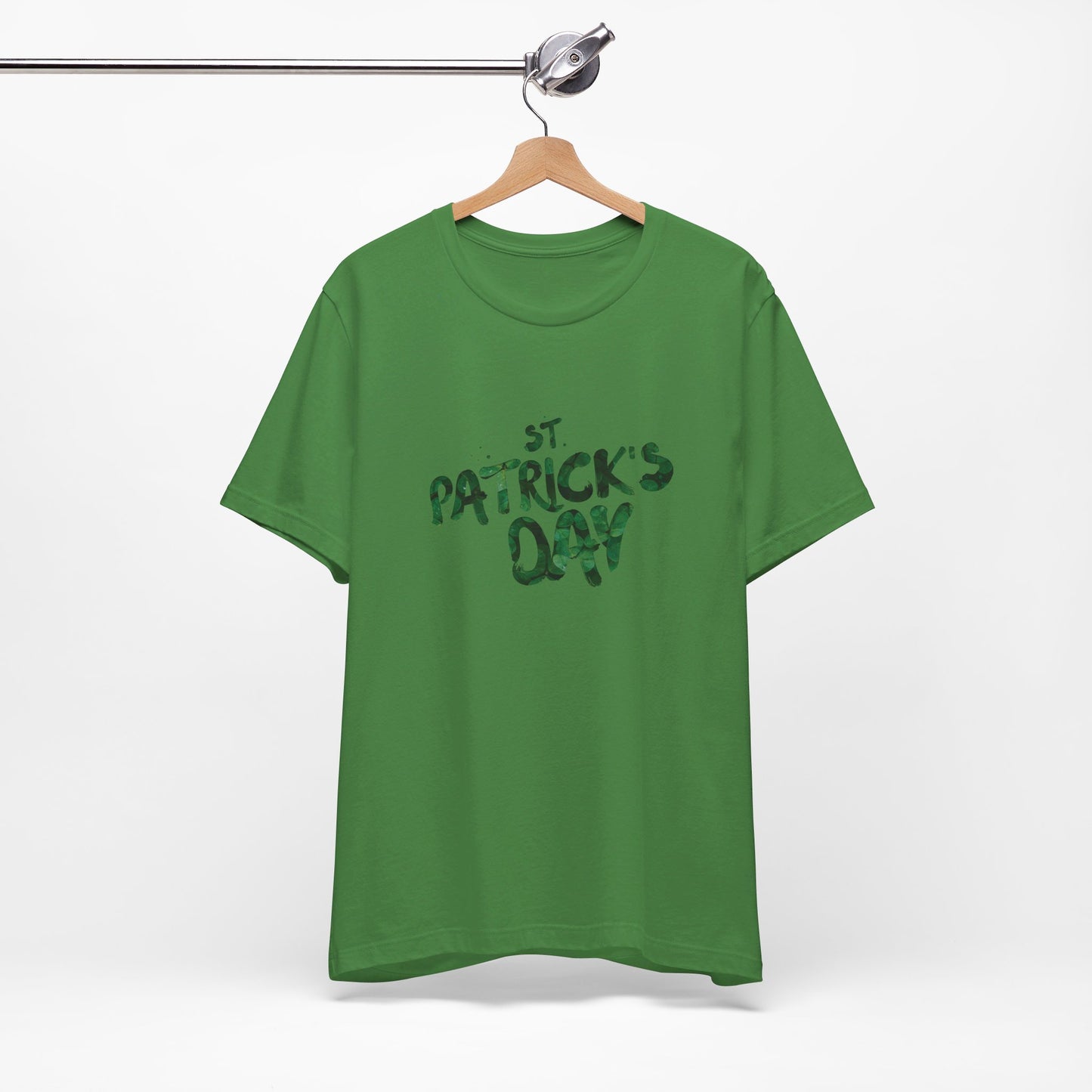 St Patrick's Day Shamrocks Typography Graphic Design Jersey Short Sleeve Tee