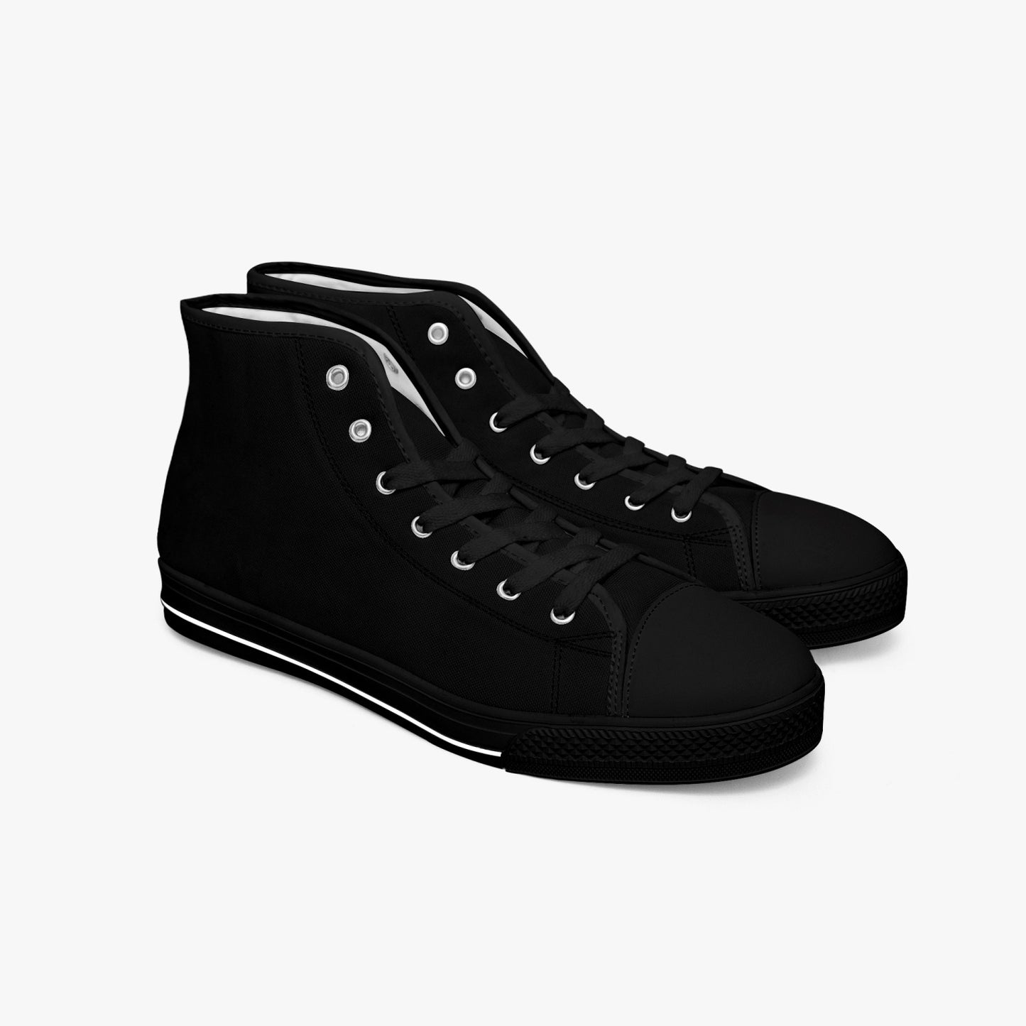 Black and White/Black High-top Canvas Sneakers - NocturnalExpressions