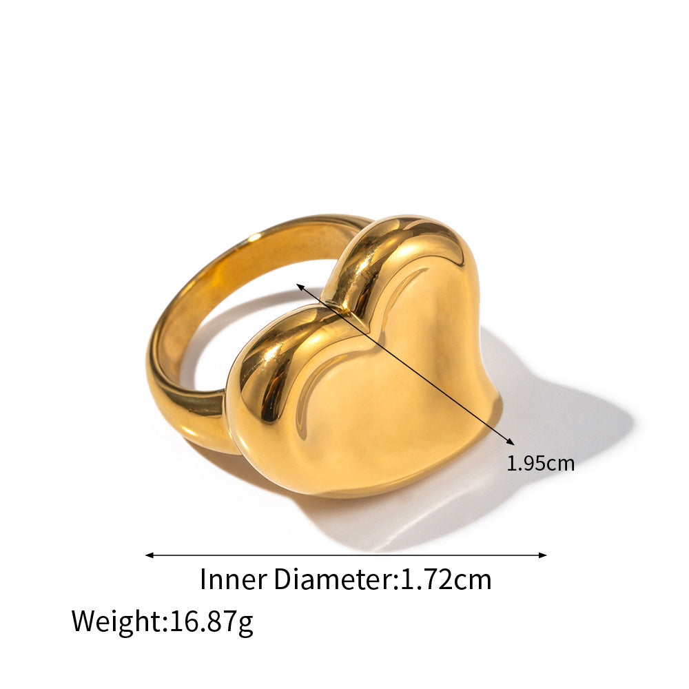 18K Gold Trendy Exaggerated Irregular Shape/Love Shape Design Light Luxury Style Rings - choose from a variety - NocturnalExpressions