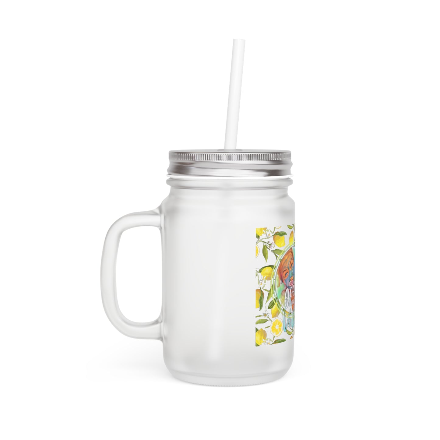 There's A Good Chance This Is Vodka Graphic Frosted Glass Mason Jar With Straw And Lid - NocturnalExpressions