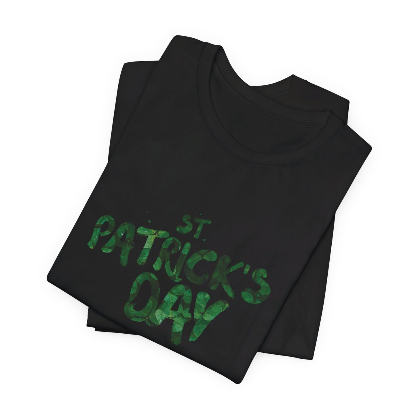 St Patrick's Day Shamrocks Typography Graphic Design Jersey Short Sleeve Tee