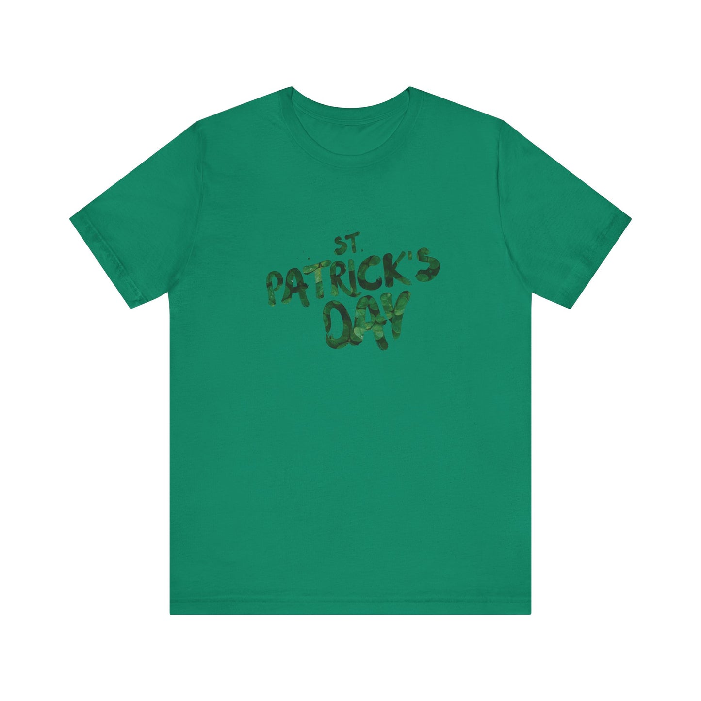 St Patrick's Day Shamrocks Typography Graphic Design Jersey Short Sleeve Tee