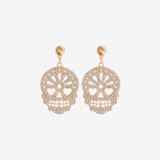 Skull Rhinestone Alloy Earrings - NocturnalExpressions