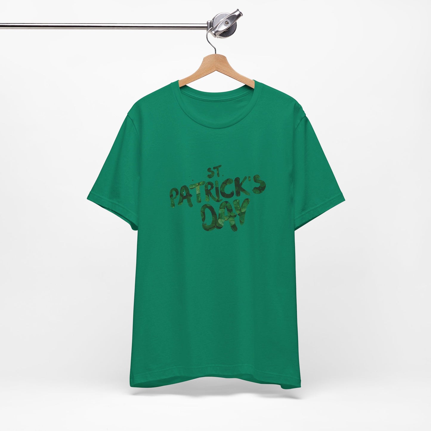 St Patrick's Day Shamrocks Typography Graphic Design Jersey Short Sleeve Tee