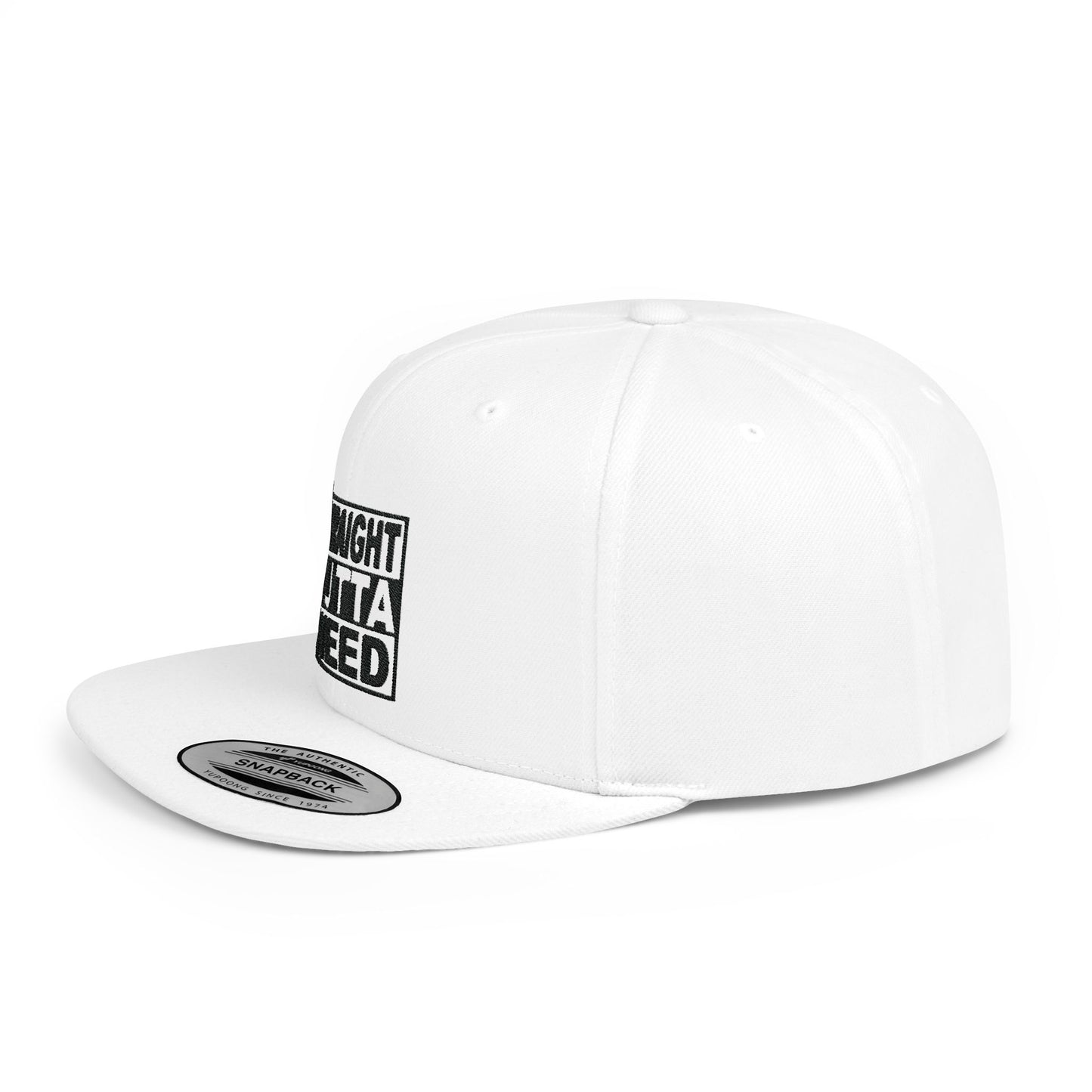 Straight Outta Weed Typography Flat Bill Snapback