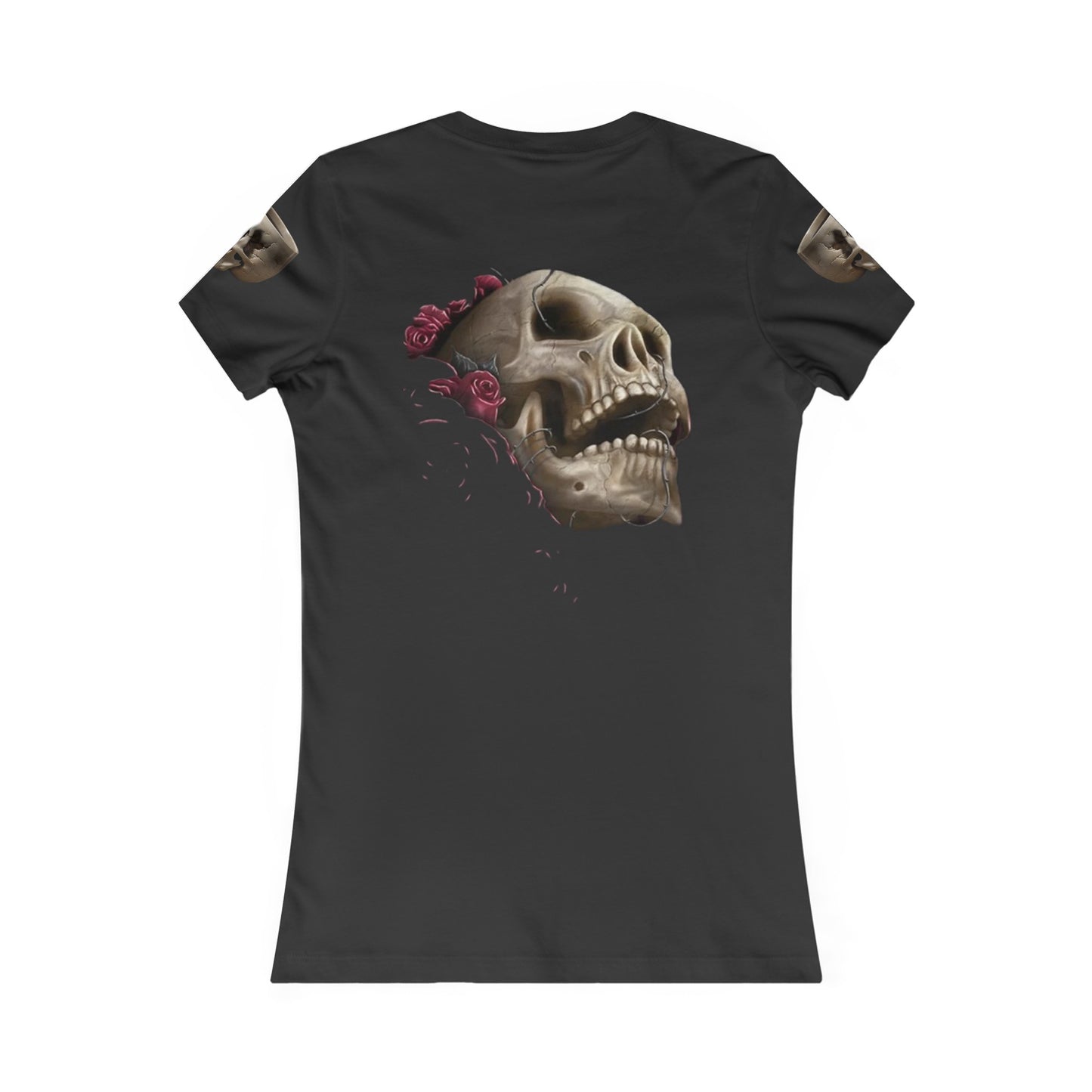 Women's Skull Cup Typographical Art Favorite Style Tee