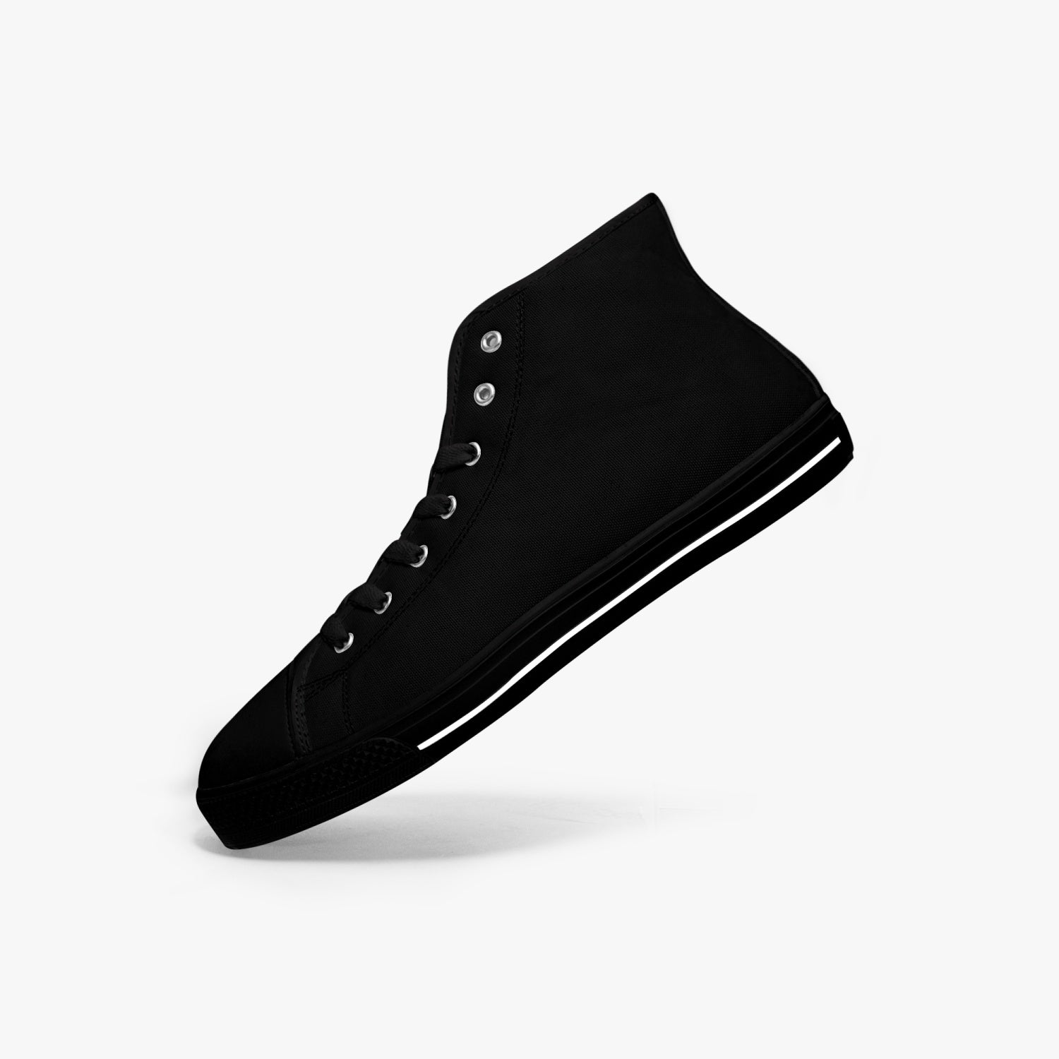 Black and White/Black High-top Canvas Sneakers - NocturnalExpressions