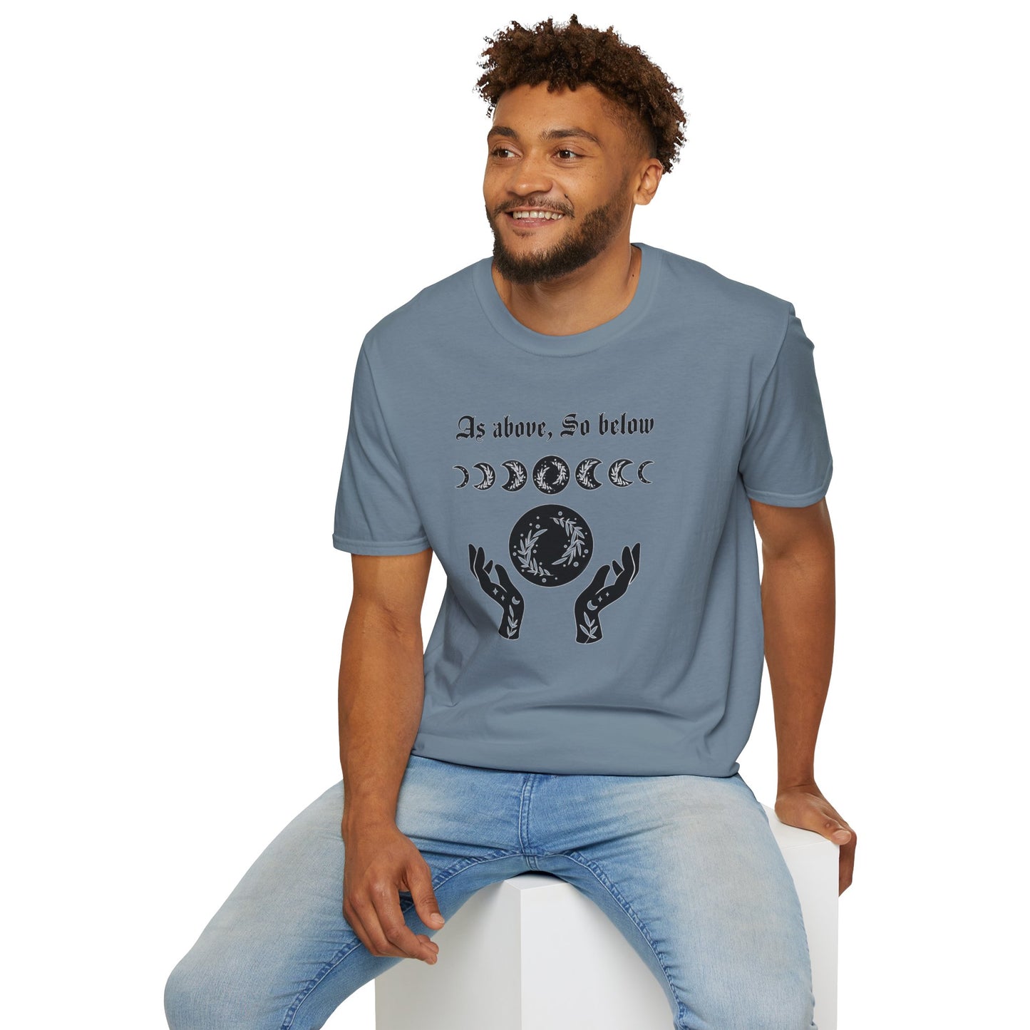 As Above So Below Typographical Art Softstyle T-Shirt