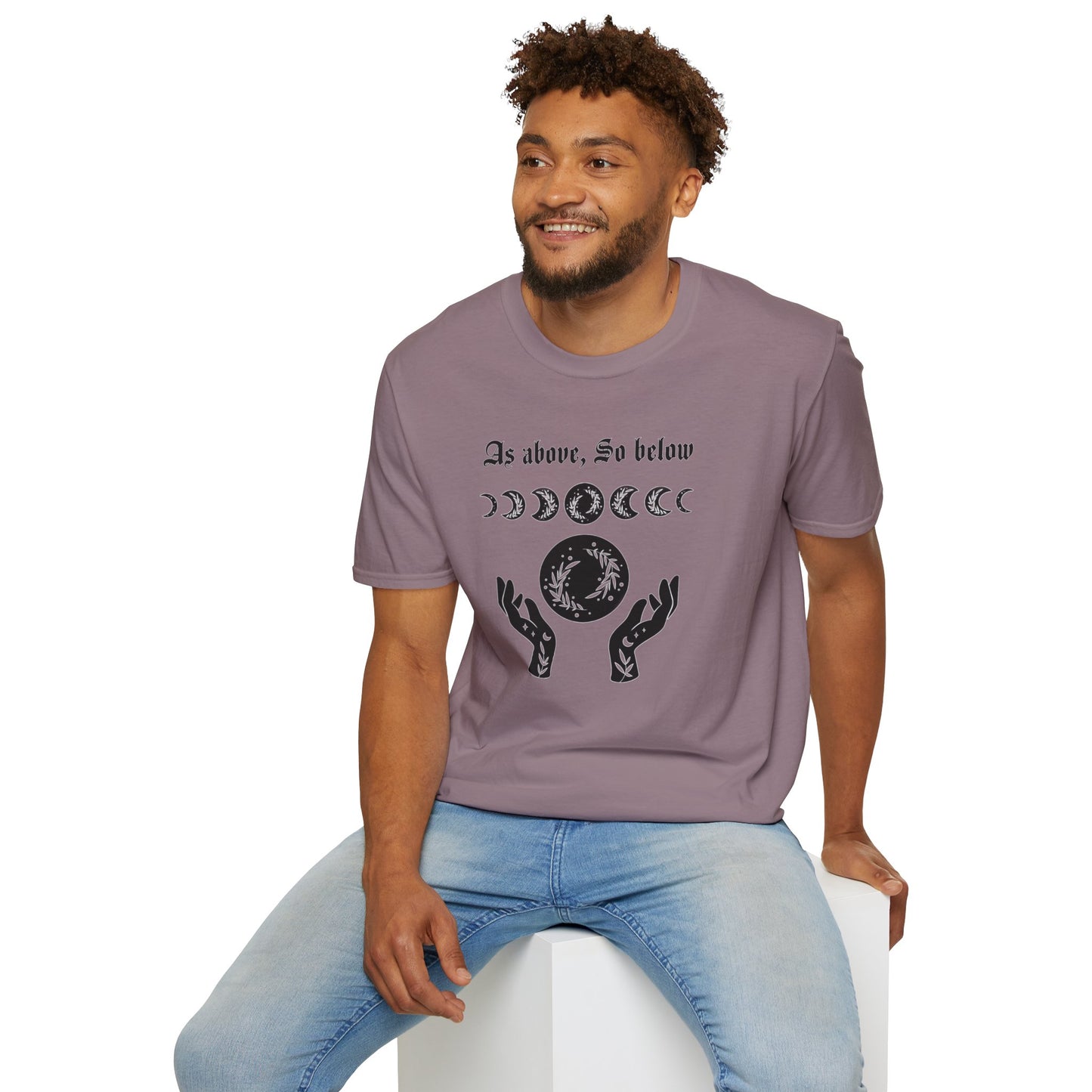 As Above So Below Typographical Art Softstyle T-Shirt