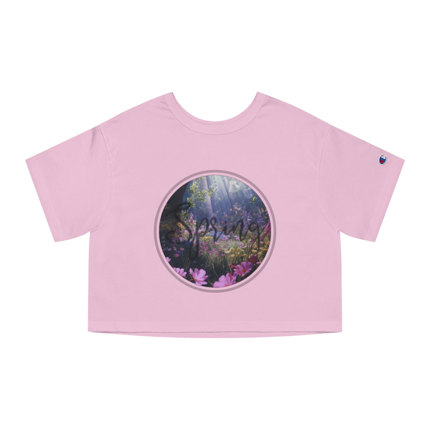 Spring Meadow Graphic Design Champion Women's Heritage Cropped T-Shirt - NocturnalExpressions