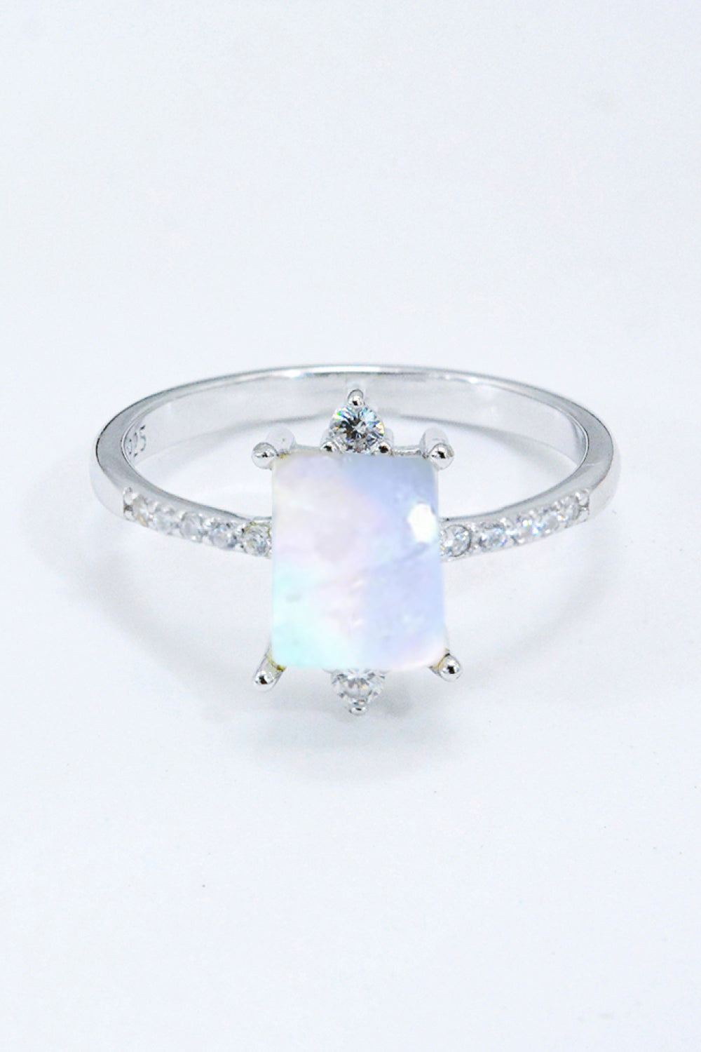 925 Sterling Silver Square Moonstone Ring - NocturnalExpressions