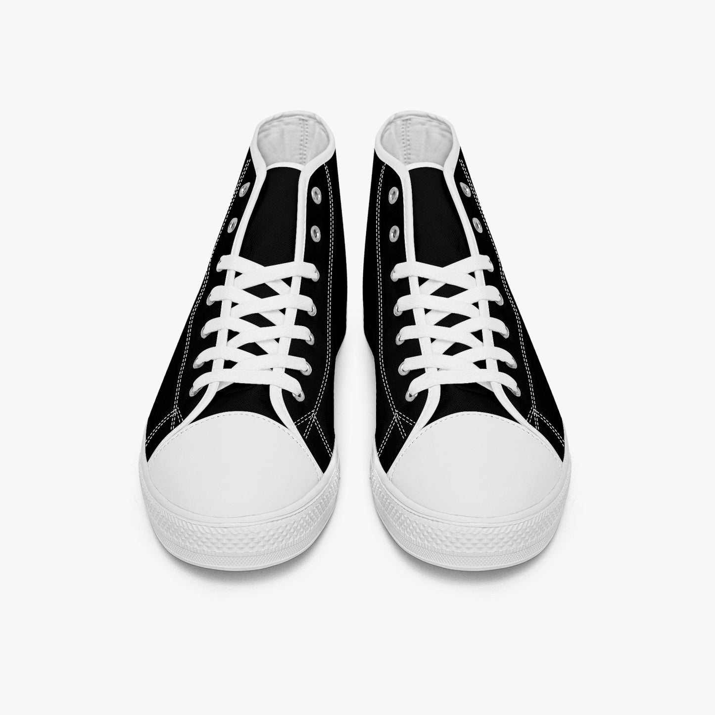 Black and White/Black High-top Canvas Sneakers - NocturnalExpressions