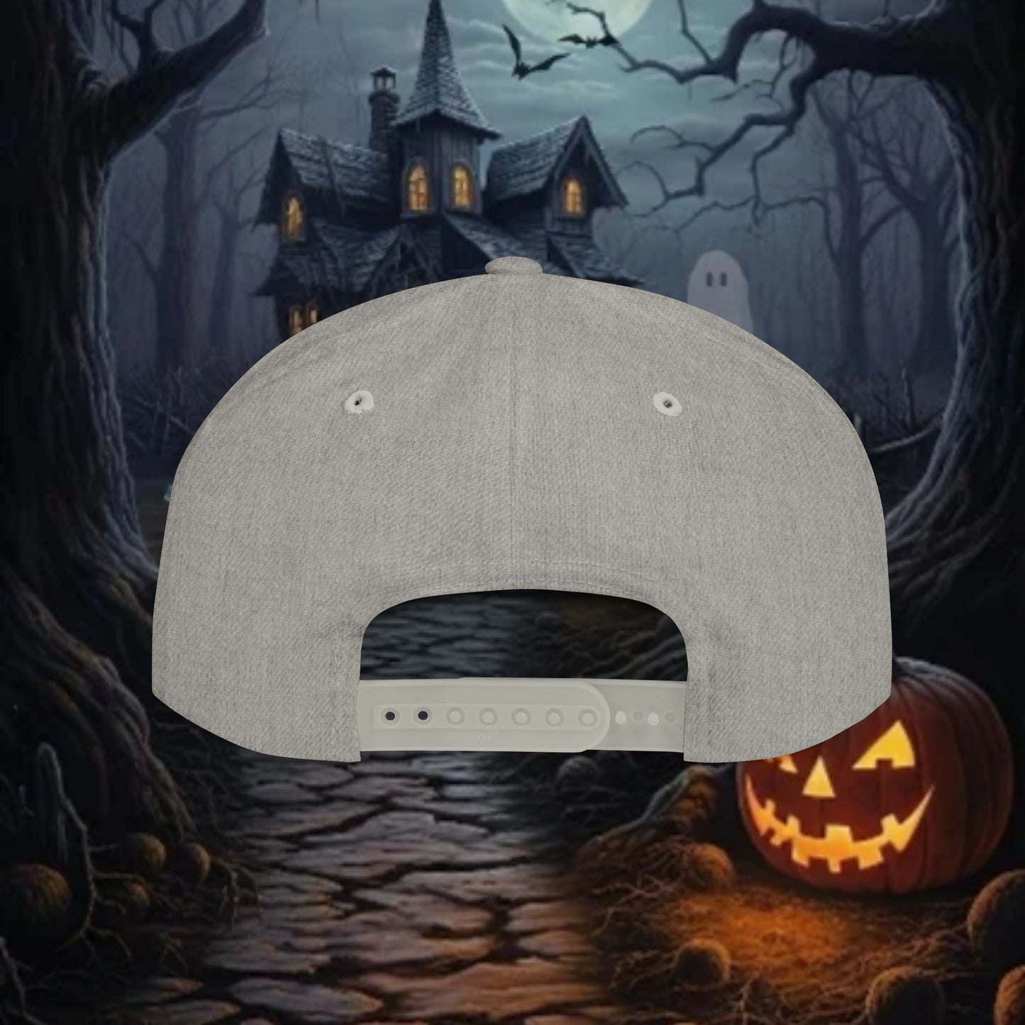 Bootiful Ghost Embroidered Flat Bill Snapback