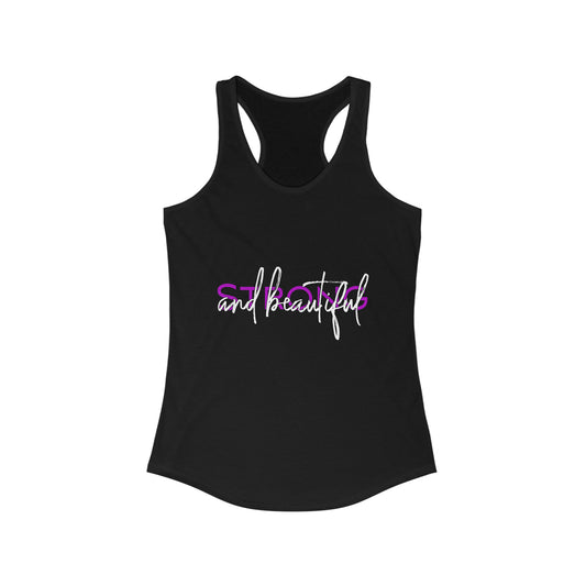 Women's Ideal Strong and Beautiful Graphic Design Racerback Tank - NocturnalExpressions