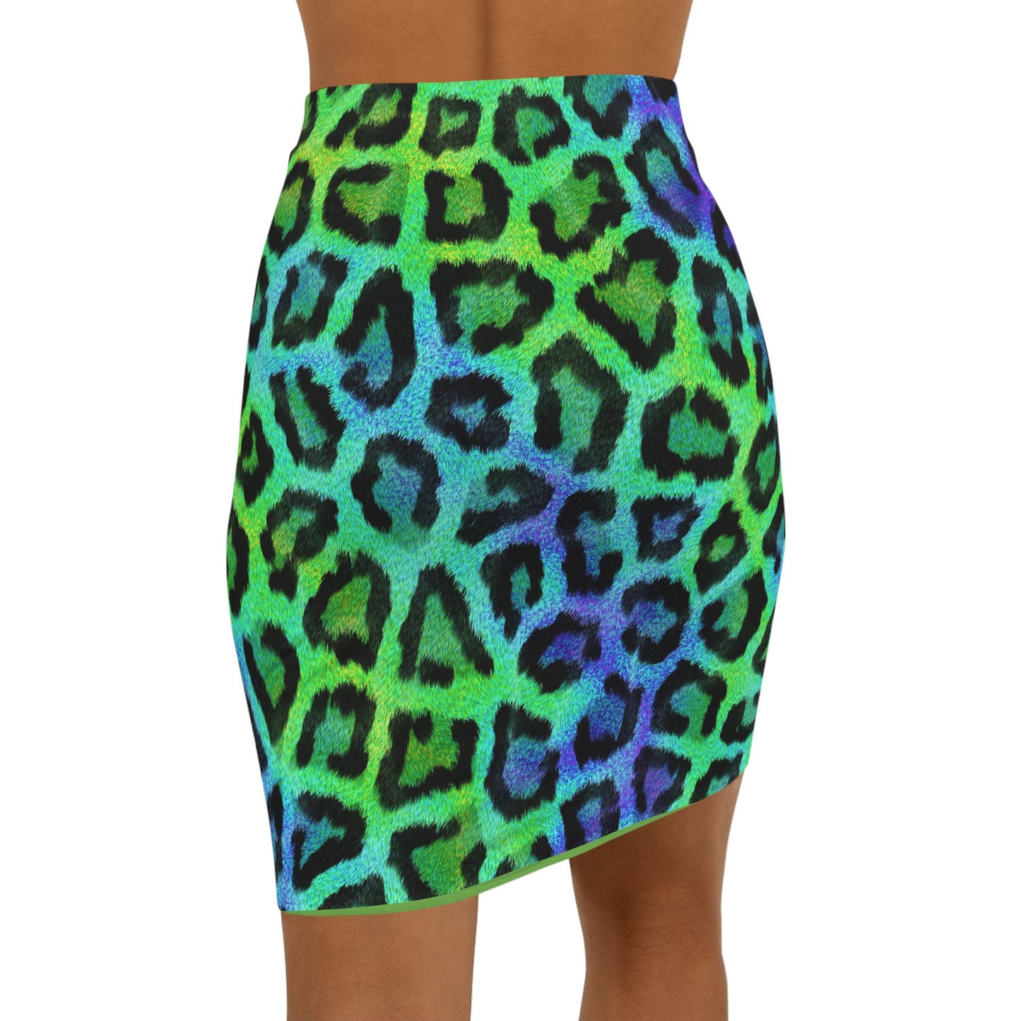 Women's Multicolored Leopard Print Mid-Waist Pencil Skirt - NocturnalExpressions