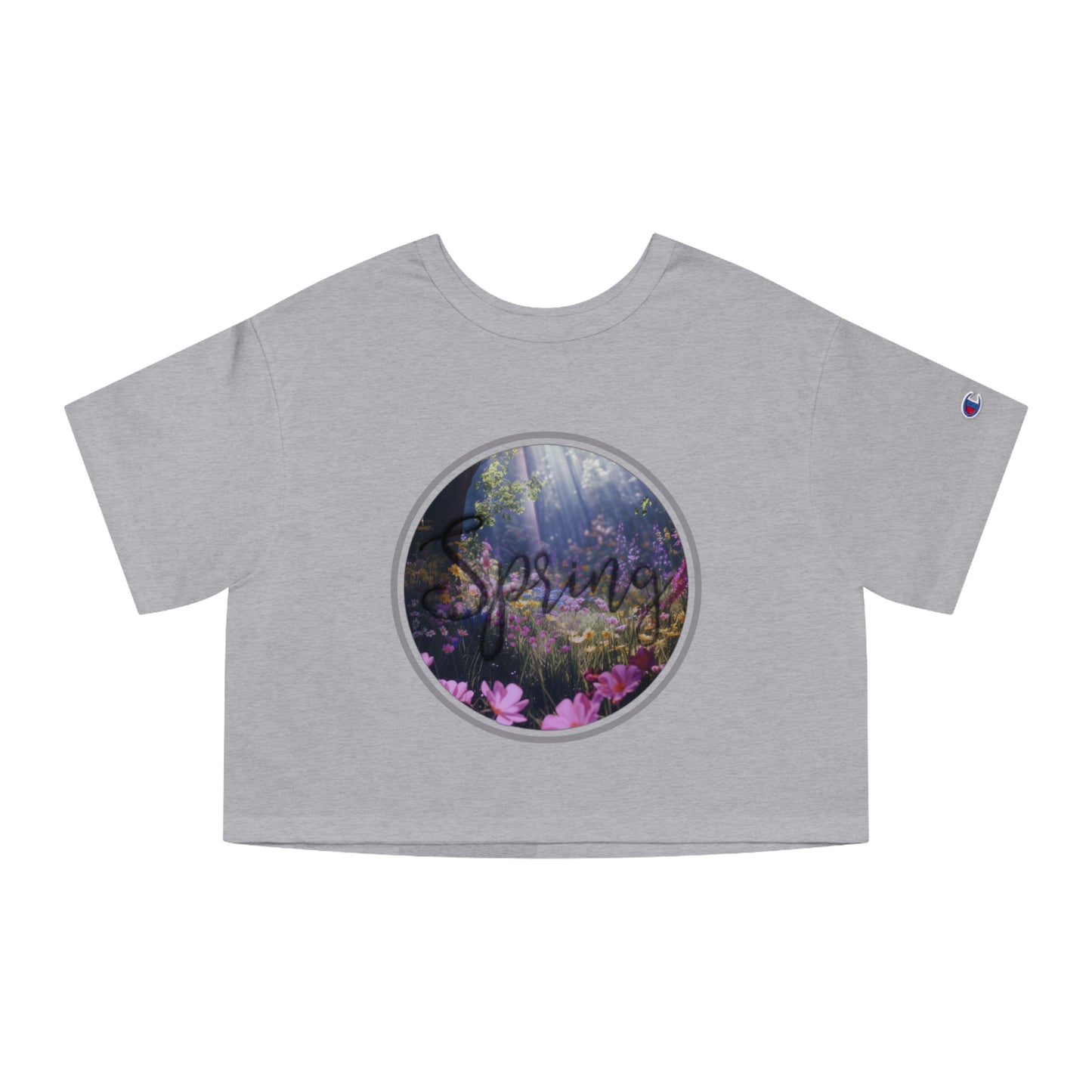 Spring Meadow Graphic Design Champion Women's Heritage Cropped T-Shirt - NocturnalExpressions