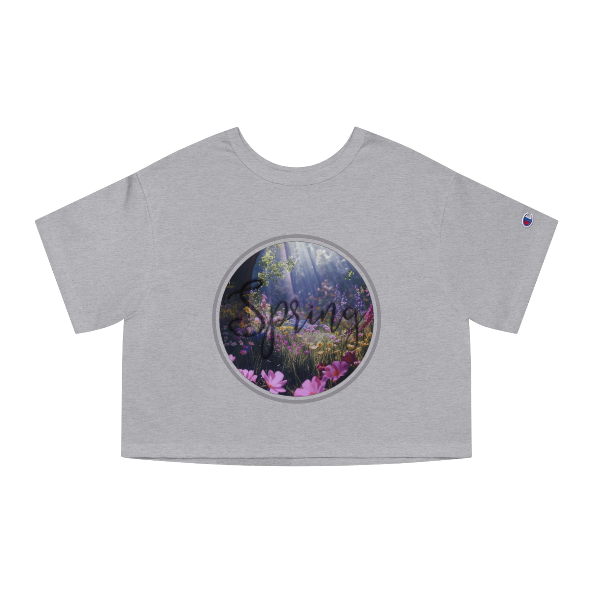 Spring Meadow Graphic Design Champion Women's Heritage Cropped T-Shirt - NocturnalExpressions