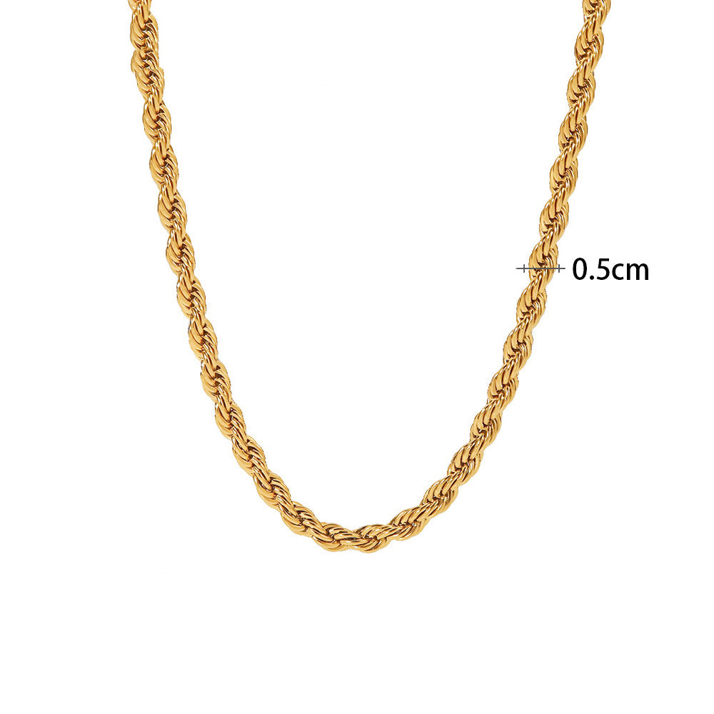 18K Gold Vintage Simple Cuban Chain Design Versatile Necklace - NocturnalExpressions