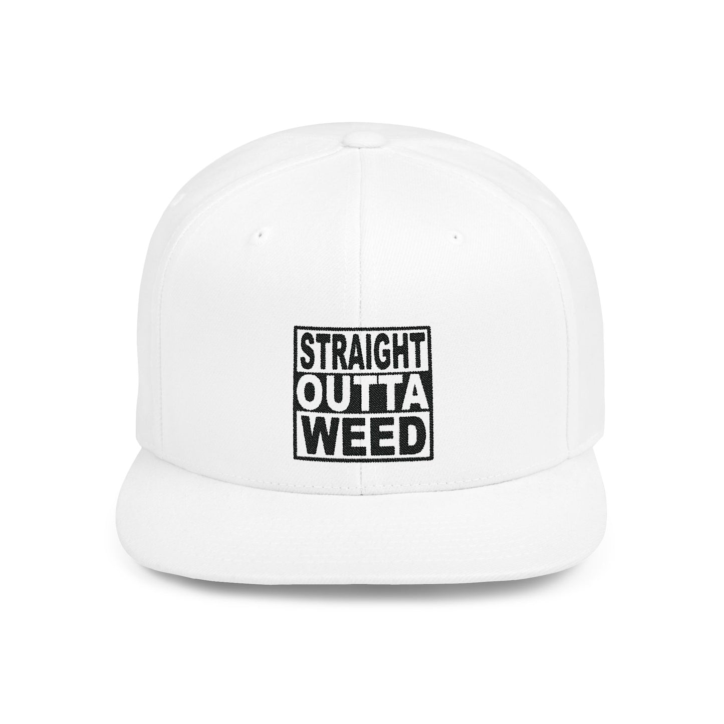 Straight Outta Weed Typography Flat Bill Snapback