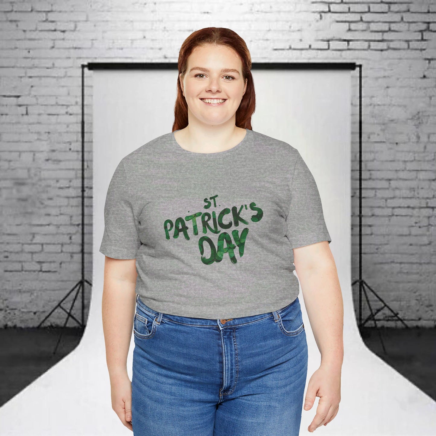 St Patrick's Day Shamrocks Typography Graphic Design Jersey Short Sleeve Tee