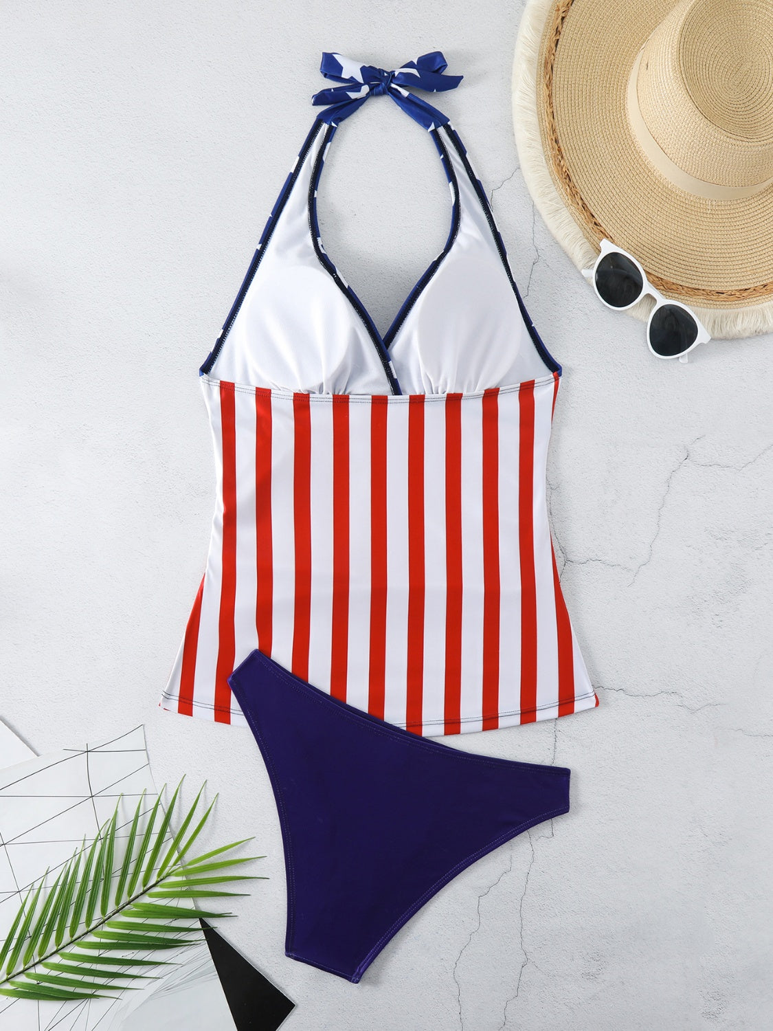 Star & Stripes Halter Neck Two-Piece Swim Set - NocturnalExpressions