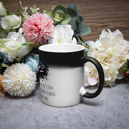 A Bee Doesn't Waste It's Time Typographical Art  11oz Color Changing Magic Mug - NocturnalExpressions