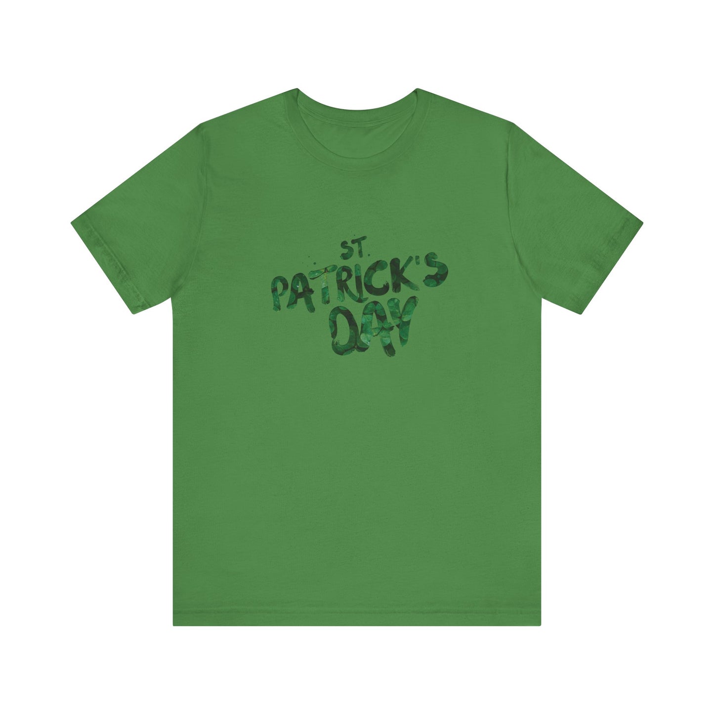 St Patrick's Day Shamrocks Typography Graphic Design Jersey Short Sleeve Tee