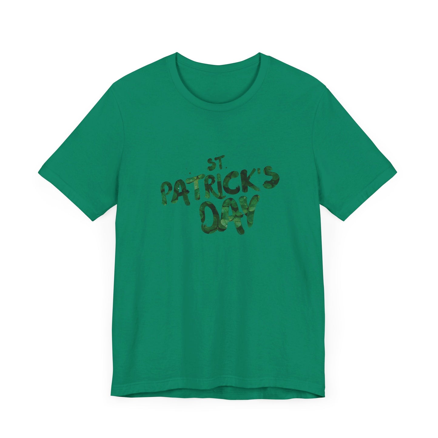 St Patrick's Day Shamrocks Typography Graphic Design Jersey Short Sleeve Tee