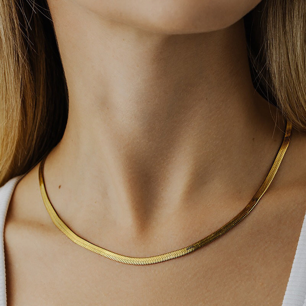 18K Gold Vintage Simple Cuban Chain Design Versatile Necklace - NocturnalExpressions