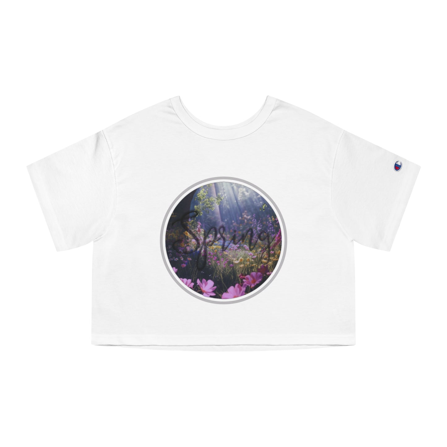 Spring Meadow Graphic Design Champion Women's Heritage Cropped T-Shirt - NocturnalExpressions