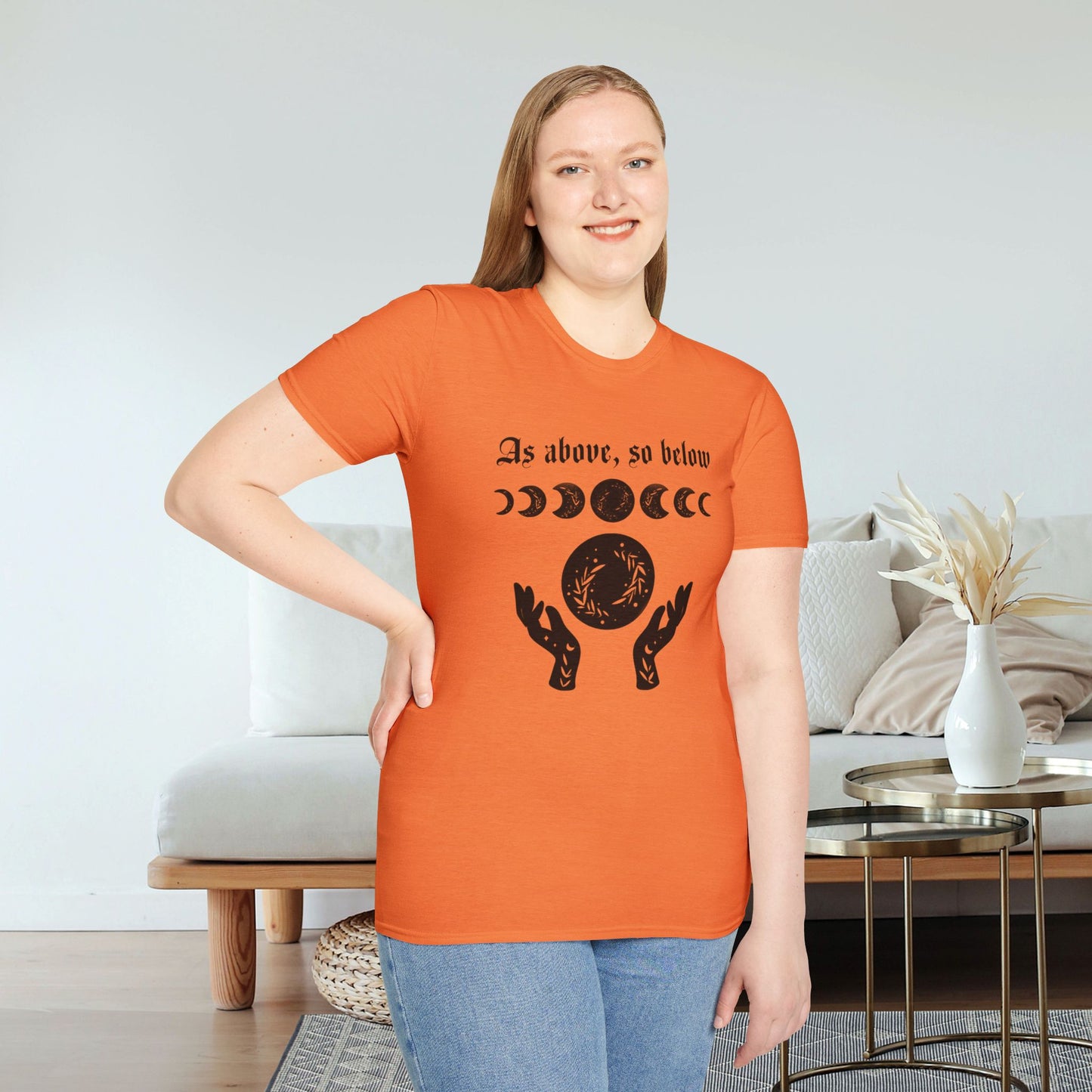 As Above So Below Typographical Art Softstyle T-Shirt