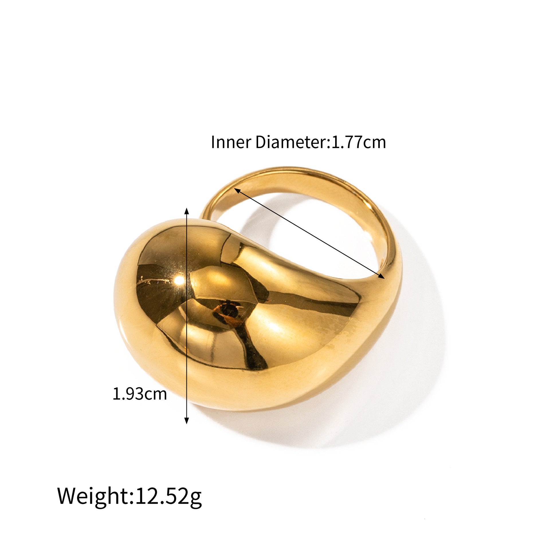 18K Gold Trendy Exaggerated Irregular Shape/Love Shape Design Light Luxury Style Rings - choose from a variety - NocturnalExpressions