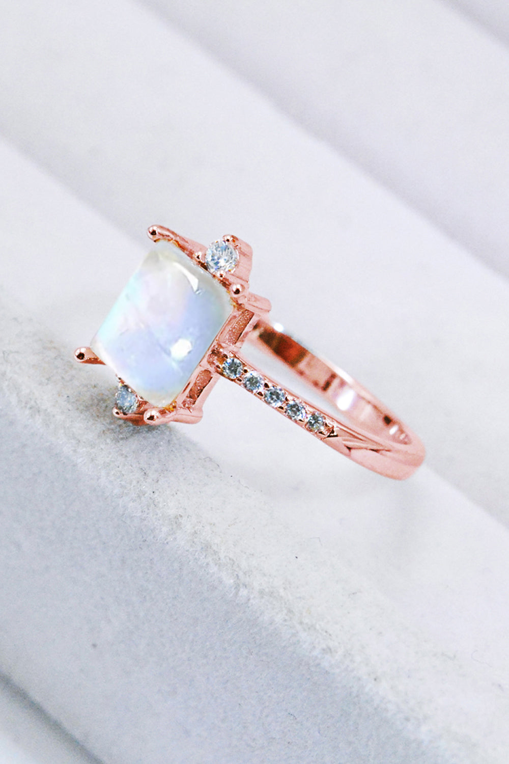 925 Sterling Silver Square Moonstone Ring - NocturnalExpressions