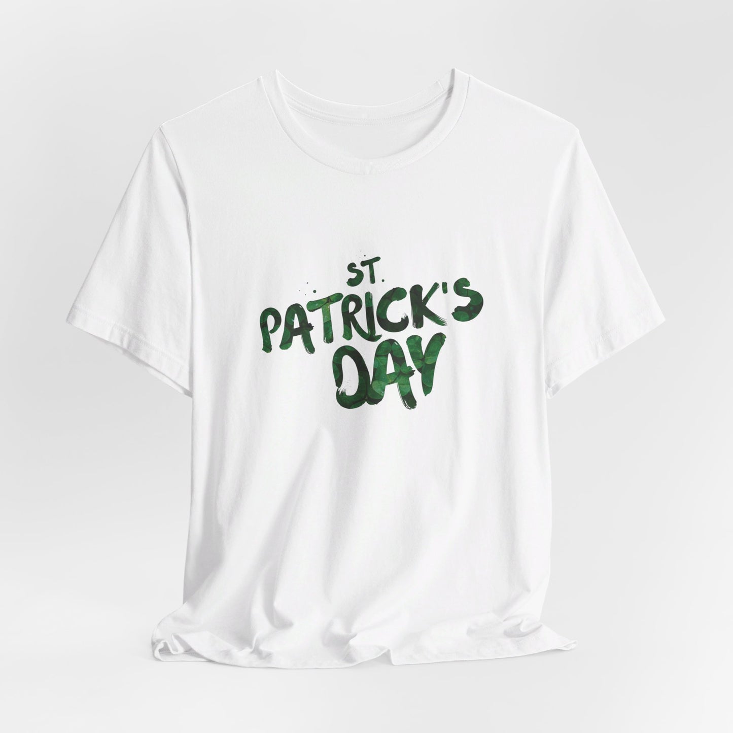 St Patrick's Day Shamrocks Typography Graphic Design Jersey Short Sleeve Tee