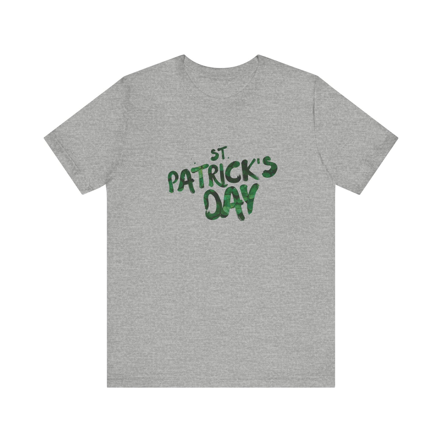 St Patrick's Day Shamrocks Typography Graphic Design Jersey Short Sleeve Tee