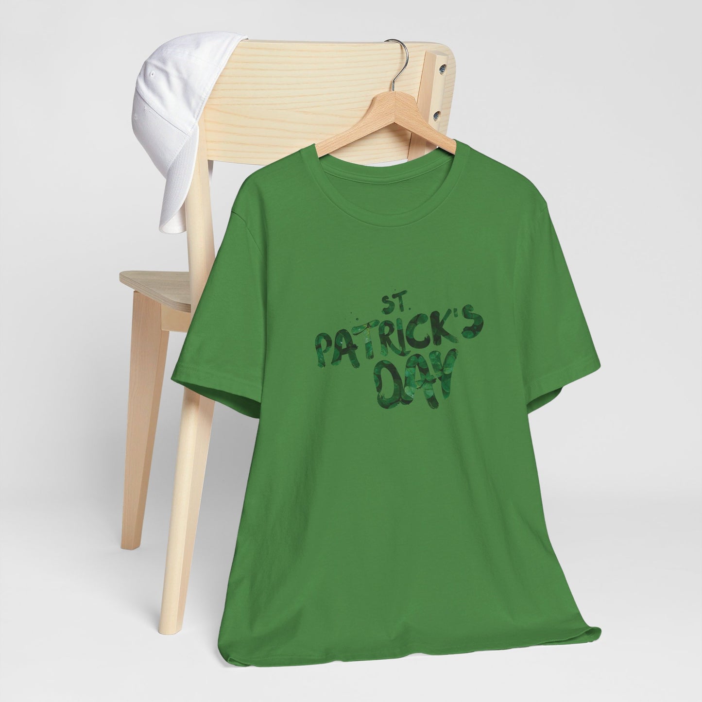 St Patrick's Day Shamrocks Typography Graphic Design Jersey Short Sleeve Tee