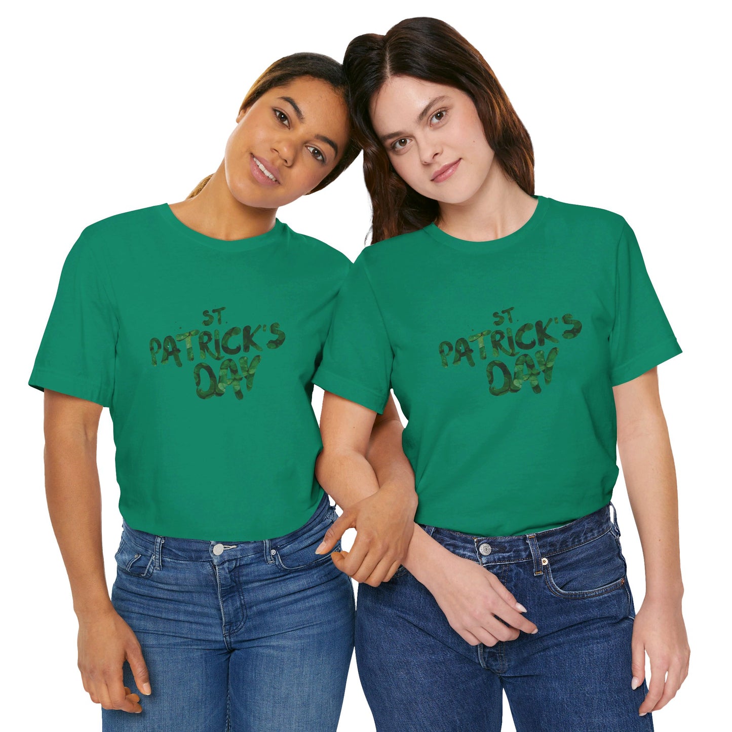 St Patrick's Day Shamrocks Typography Graphic Design Jersey Short Sleeve Tee