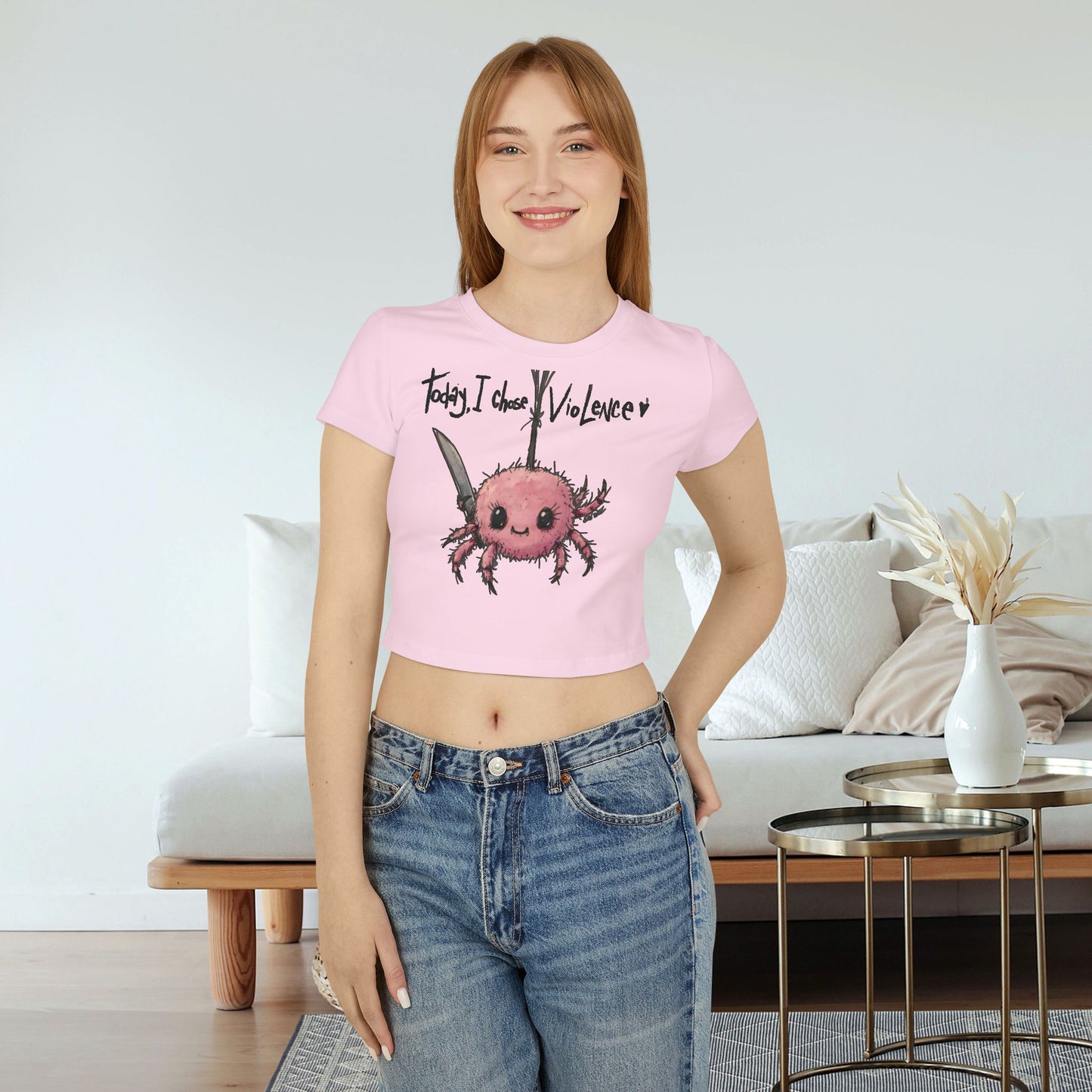 Women's Today I Chose Violence Typographical Art Baby Tee