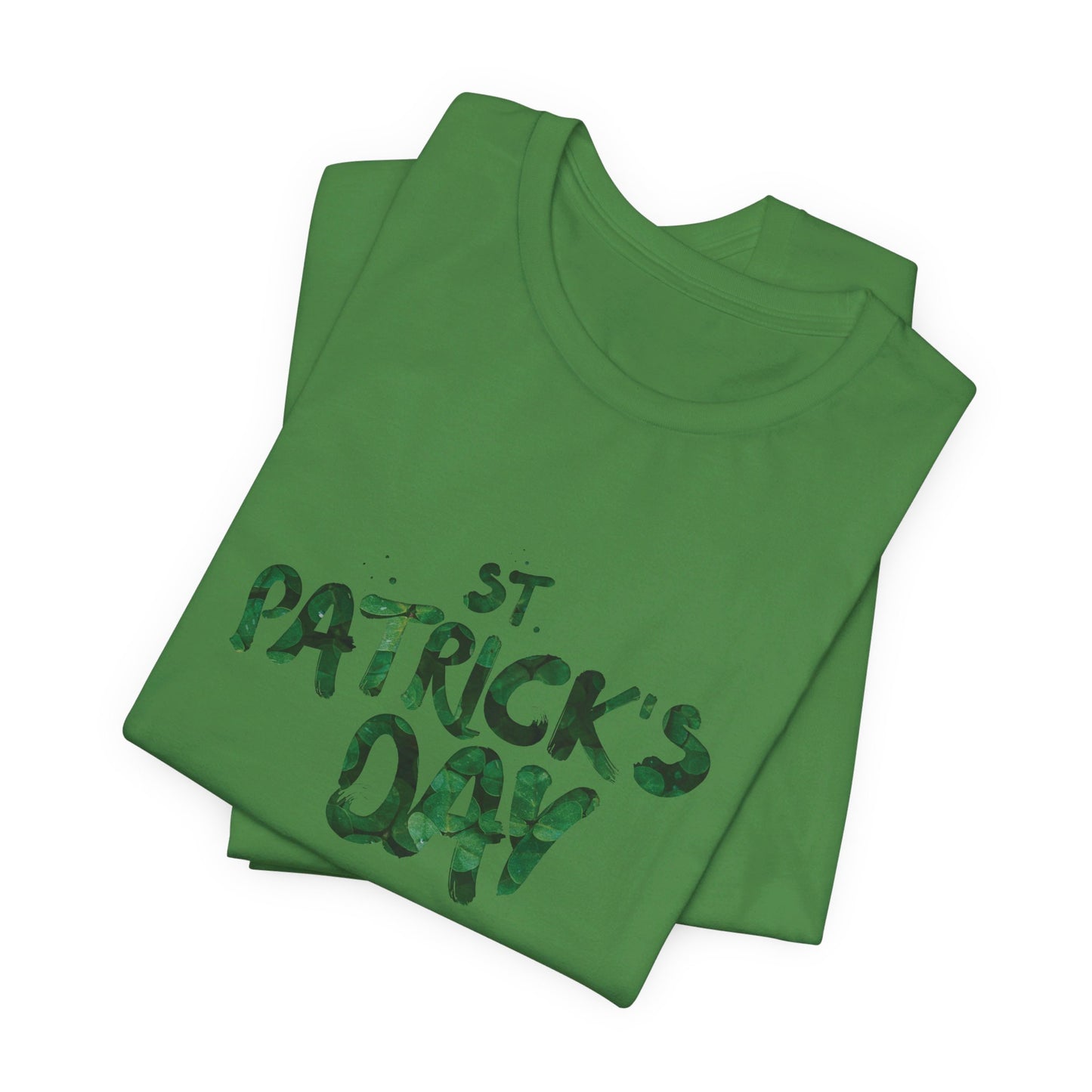 St Patrick's Day Shamrocks Typography Graphic Design Jersey Short Sleeve Tee