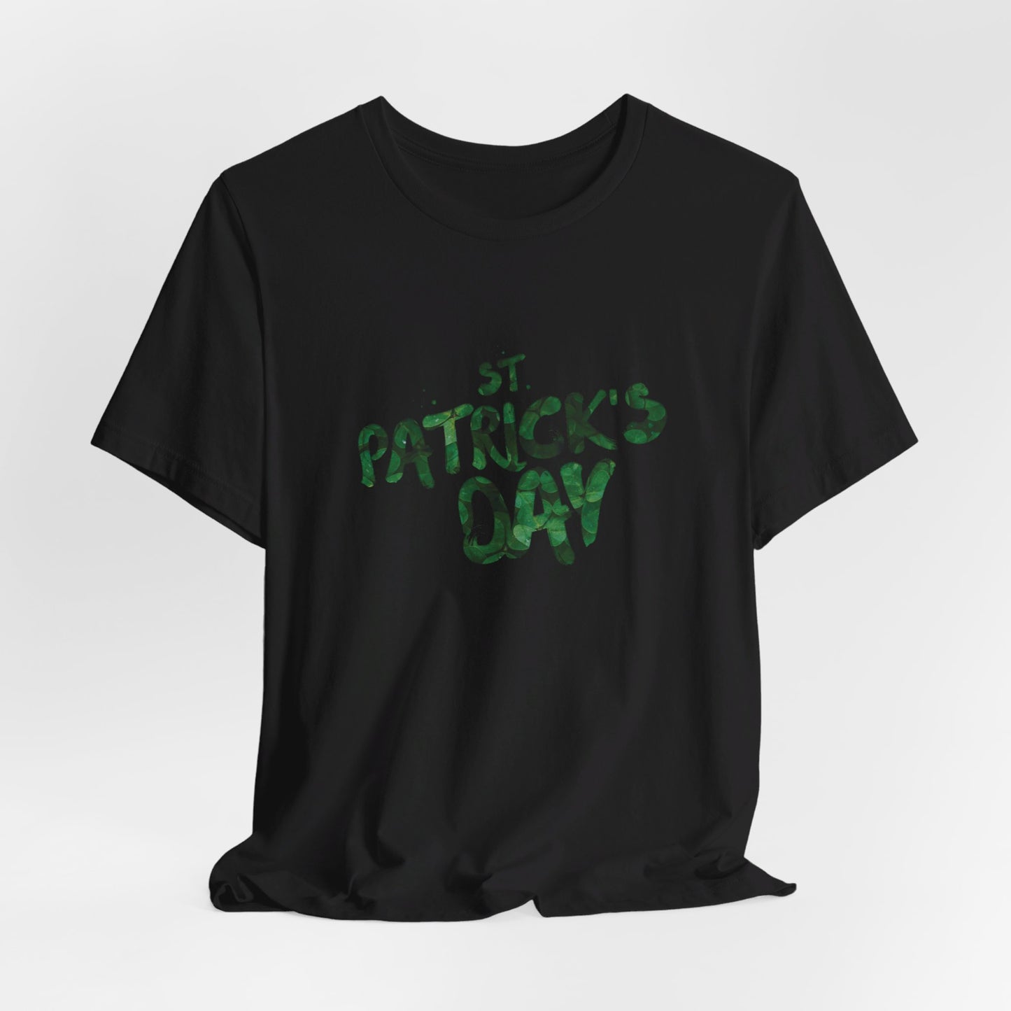 St Patrick's Day Shamrocks Typography Graphic Design Jersey Short Sleeve Tee