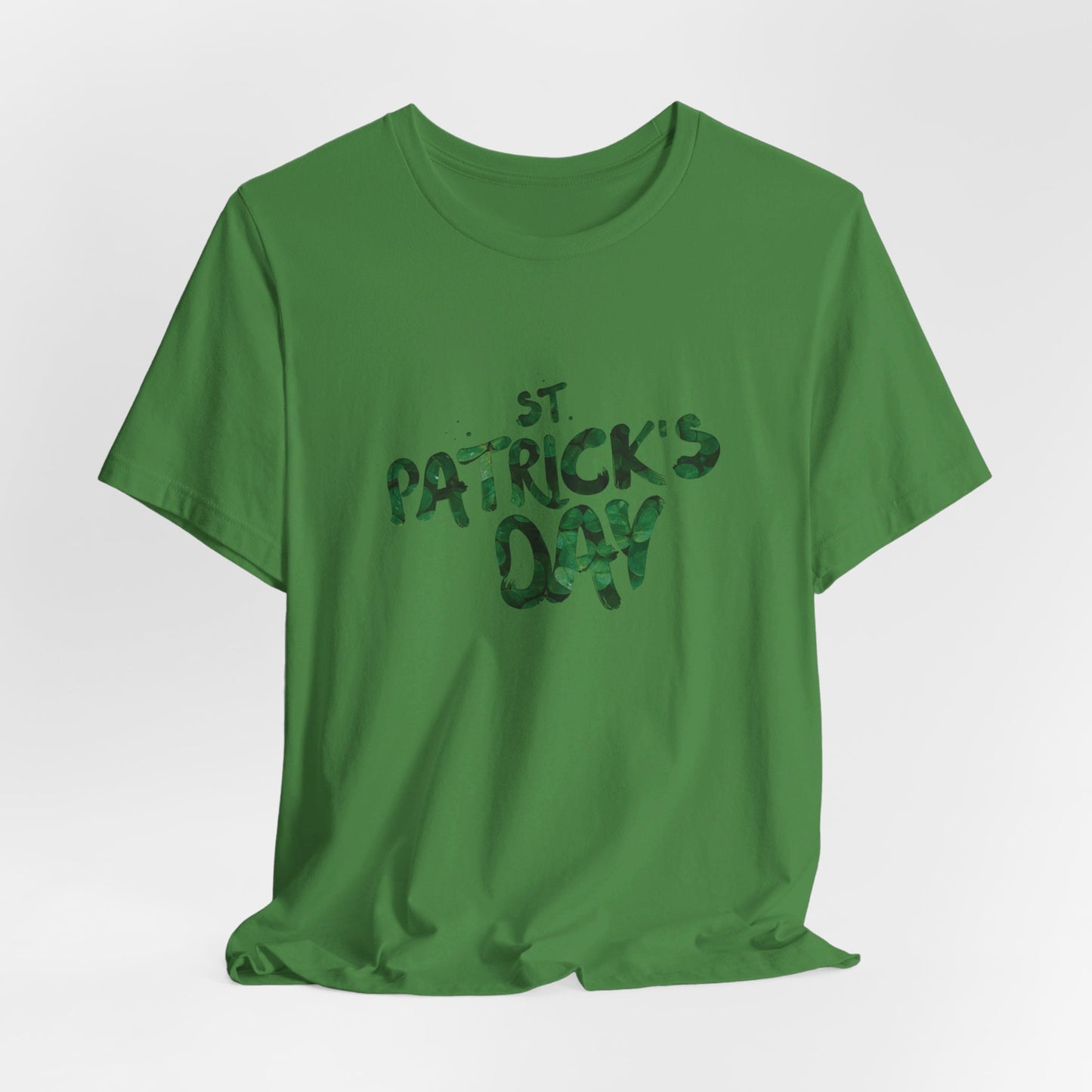 St Patrick's Day Shamrocks Typography Graphic Design Jersey Short Sleeve Tee