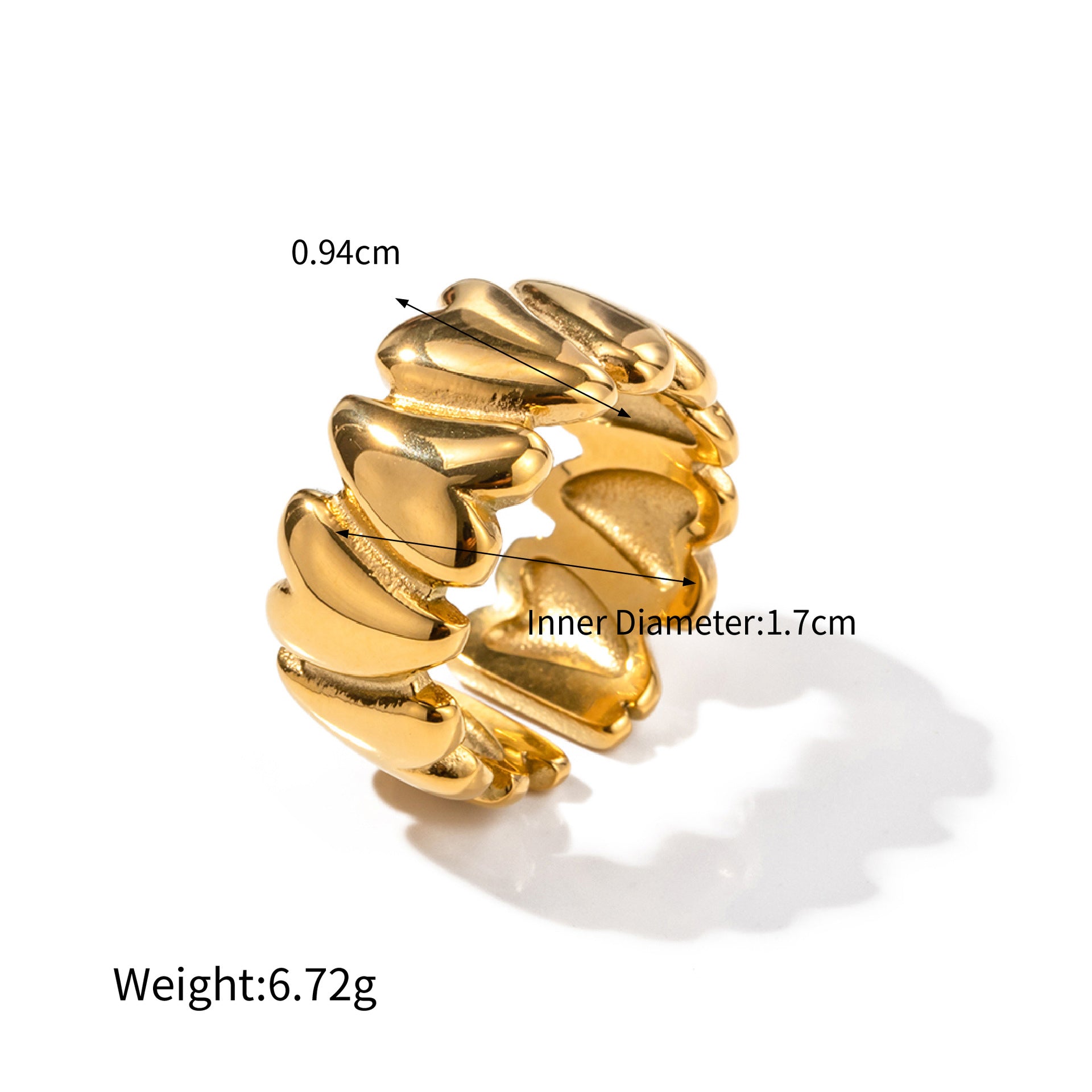 18K Gold Trendy Exaggerated Irregular Shape/Love Shape Design Light Luxury Style Rings - choose from a variety - NocturnalExpressions