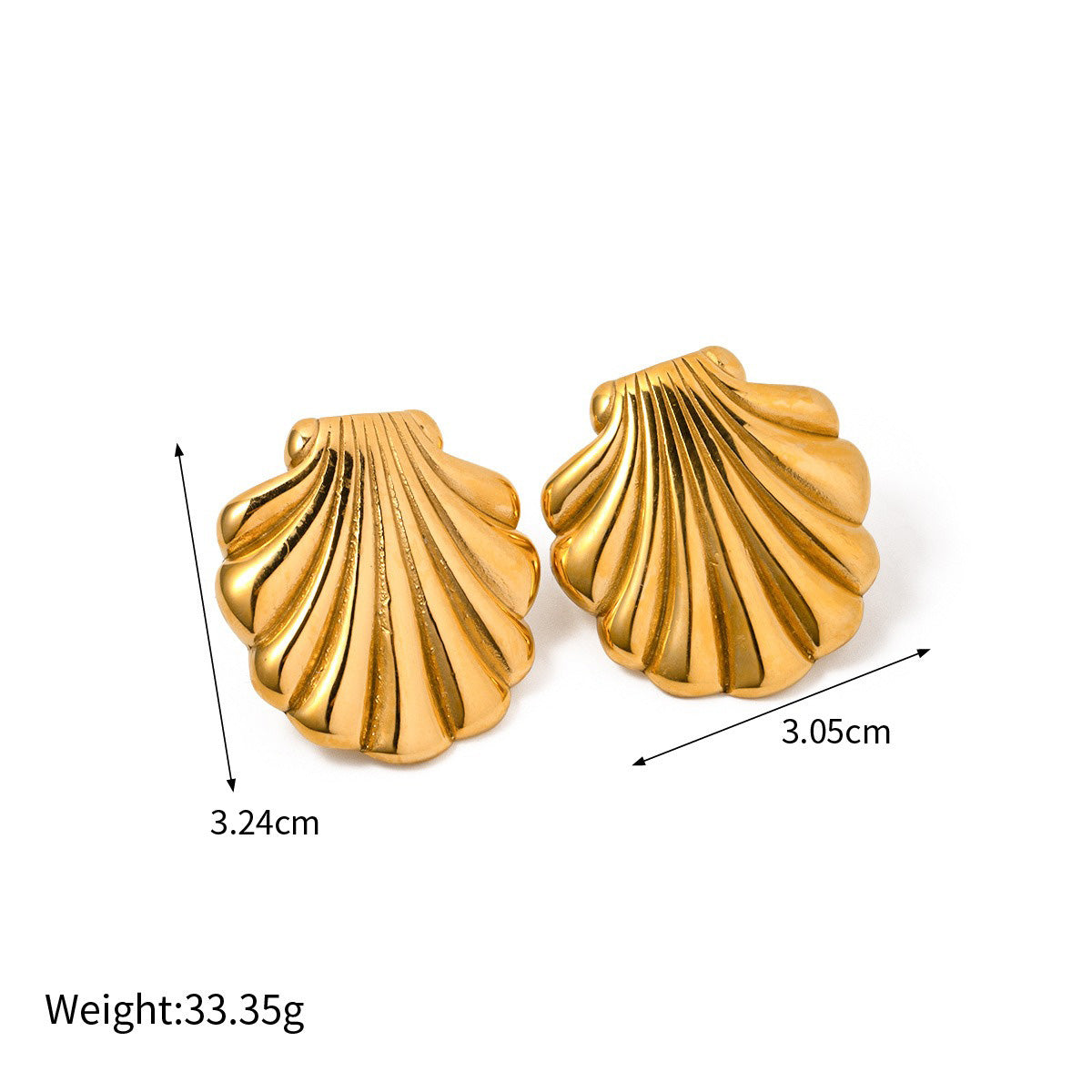 18K Gold Exquisite and Noble Shell-shaped Design Beach Style Light Luxury Earrings - NocturnalExpressions