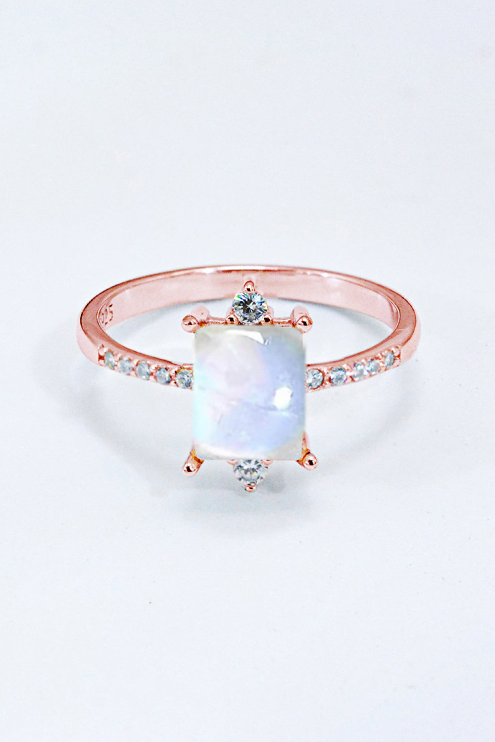 925 Sterling Silver Square Moonstone Ring - NocturnalExpressions