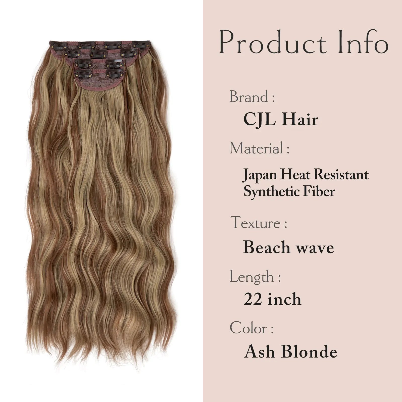 Synthetic Long Wavy Clip In Hair Extensions - NocturnalExpressions